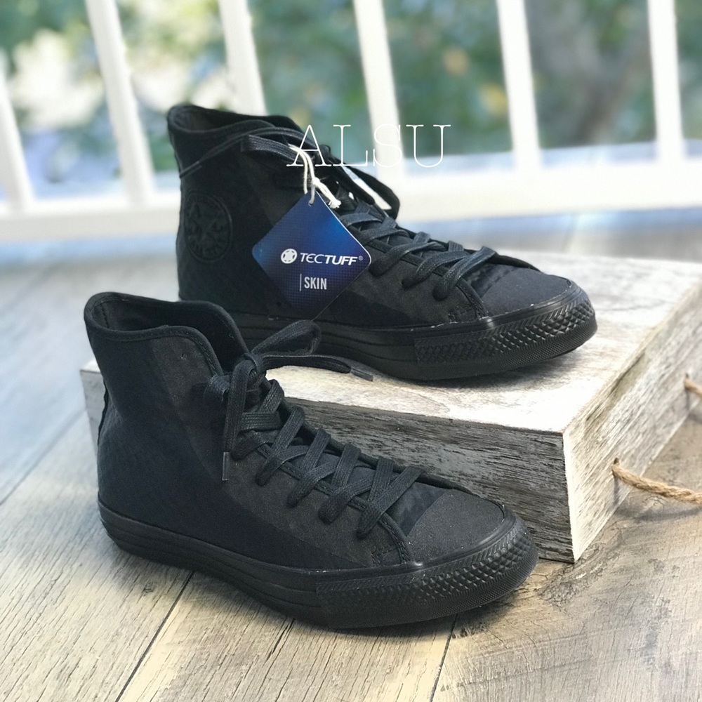 NWT Converse Ctas HI Black Black J/W AUTHENTIC - Picture 2 of 8